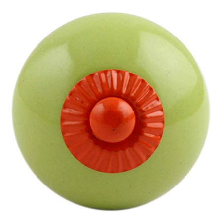 Lime Round Orange Fitting Ceramic Knob